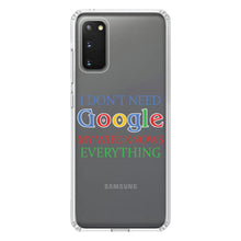 DistinctInk® Clear Shockproof Hybrid Case for Apple iPhone / Samsung Galaxy / Google Pixel - Don't Need Google My Wife Knows Everything