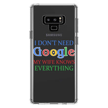 DistinctInk® Clear Shockproof Hybrid Case for Apple iPhone / Samsung Galaxy / Google Pixel - Don't Need Google My Wife Knows Everything