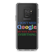 DistinctInk® Clear Shockproof Hybrid Case for Apple iPhone / Samsung Galaxy / Google Pixel - Don't Need Google My Wife Knows Everything