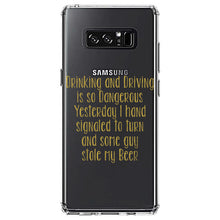 DistinctInk® Clear Shockproof Hybrid Case for Apple iPhone / Samsung Galaxy / Google Pixel - Drinking Driving Dangerous Guy Stole Beer