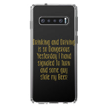 DistinctInk® Clear Shockproof Hybrid Case for Apple iPhone / Samsung Galaxy / Google Pixel - Drinking Driving Dangerous Guy Stole Beer
