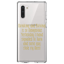 DistinctInk® Clear Shockproof Hybrid Case for Apple iPhone / Samsung Galaxy / Google Pixel - Drinking Driving Dangerous Guy Stole Beer