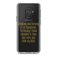 DistinctInk® Clear Shockproof Hybrid Case for Apple iPhone / Samsung Galaxy / Google Pixel - Drinking Driving Dangerous Guy Stole Beer