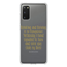 DistinctInk® Clear Shockproof Hybrid Case for Apple iPhone / Samsung Galaxy / Google Pixel - Drinking Driving Dangerous Guy Stole Beer