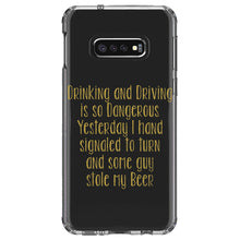 DistinctInk® Clear Shockproof Hybrid Case for Apple iPhone / Samsung Galaxy / Google Pixel - Drinking Driving Dangerous Guy Stole Beer