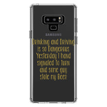 DistinctInk® Clear Shockproof Hybrid Case for Apple iPhone / Samsung Galaxy / Google Pixel - Drinking Driving Dangerous Guy Stole Beer