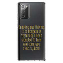 DistinctInk® Clear Shockproof Hybrid Case for Apple iPhone / Samsung Galaxy / Google Pixel - Drinking Driving Dangerous Guy Stole Beer