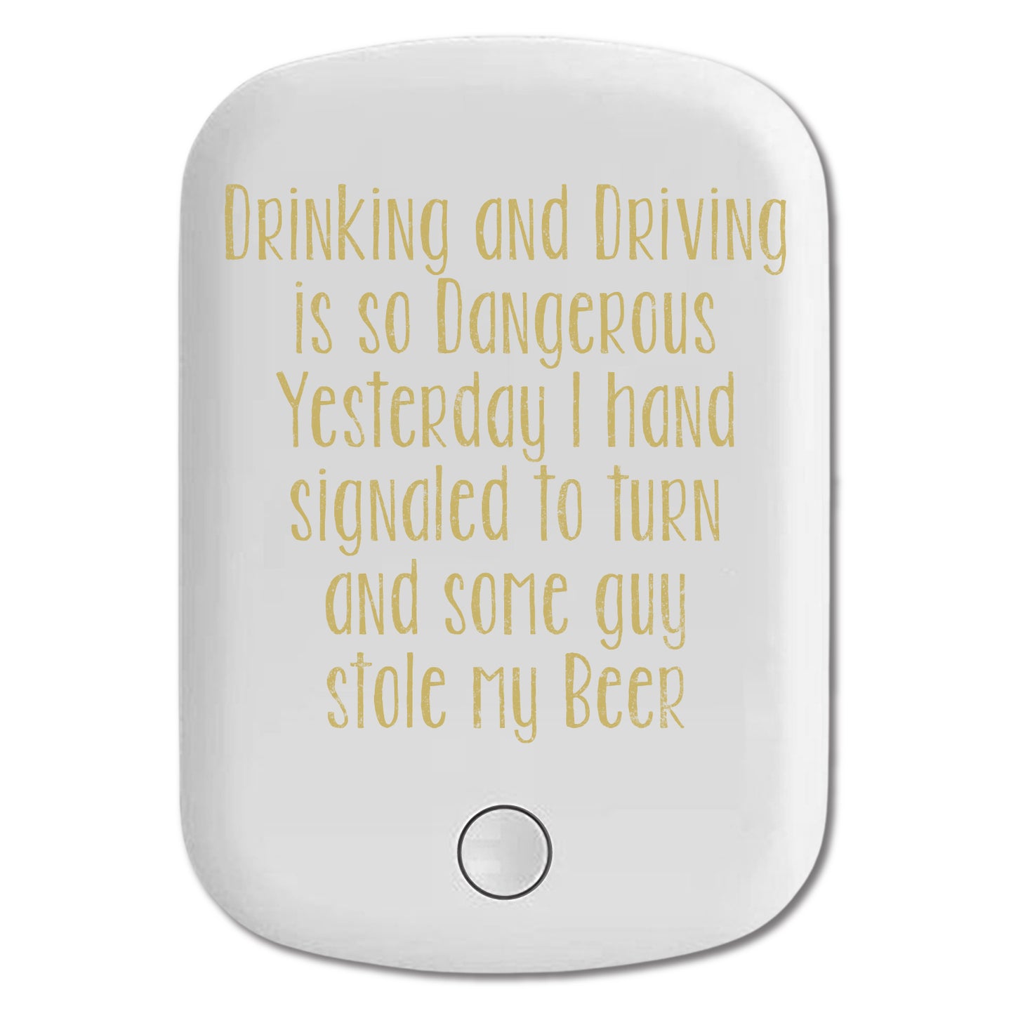 DistinctInk Magnetic Battery Pack, Wireless Portable Charger with USB-C Cable, Compatible with MagSafe iPhone 14 / 13 / 12 Series - Drinking Driving Dangerous Guy Stole Beer