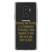 DistinctInk® Clear Shockproof Hybrid Case for Apple iPhone / Samsung Galaxy / Google Pixel - Drinking Driving Dangerous Guy Stole Beer