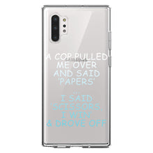 DistinctInk® Clear Shockproof Hybrid Case for Apple iPhone / Samsung Galaxy / Google Pixel - Cop Pulled Over, Rock Paper Scissors