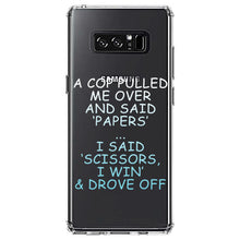 DistinctInk® Clear Shockproof Hybrid Case for Apple iPhone / Samsung Galaxy / Google Pixel - Cop Pulled Over, Rock Paper Scissors