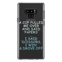 DistinctInk® Clear Shockproof Hybrid Case for Apple iPhone / Samsung Galaxy / Google Pixel - Cop Pulled Over, Rock Paper Scissors