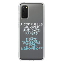 DistinctInk® Clear Shockproof Hybrid Case for Apple iPhone / Samsung Galaxy / Google Pixel - Cop Pulled Over, Rock Paper Scissors