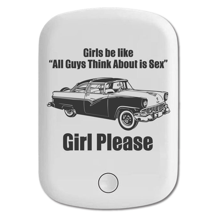 DistinctInk Magnetic Battery Pack, Wireless Portable Charger with USB-C Cable, Compatible with MagSafe iPhone 14 / 13 / 12 Series - All Guys Think About is Sex - Cars!
