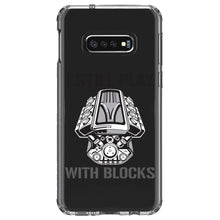 DistinctInk® Clear Shockproof Hybrid Case for Apple iPhone / Samsung Galaxy / Google Pixel - I Still Play with Blocks - Cars