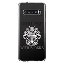 DistinctInk® Clear Shockproof Hybrid Case for Apple iPhone / Samsung Galaxy / Google Pixel - I Still Play with Blocks - Cars