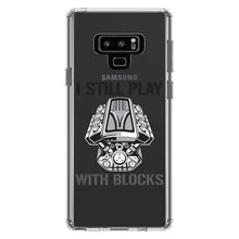 DistinctInk® Clear Shockproof Hybrid Case for Apple iPhone / Samsung Galaxy / Google Pixel - I Still Play with Blocks - Cars