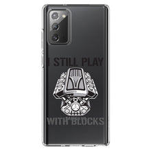 DistinctInk® Clear Shockproof Hybrid Case for Apple iPhone / Samsung Galaxy / Google Pixel - I Still Play with Blocks - Cars