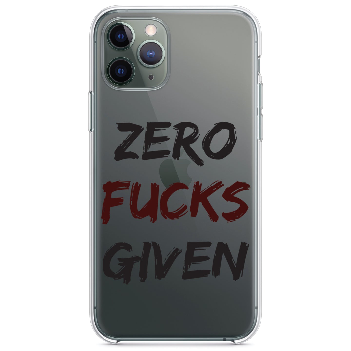DistinctInk® Clear Shockproof Hybrid Case for Apple iPhone / Samsung Galaxy / Google Pixel - Zero F's Given