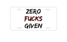 DistinctInk Custom Aluminum Decorative Vanity Front License Plate - Zero F's Given