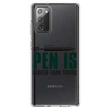 DistinctInk® Clear Shockproof Hybrid Case for Apple iPhone / Samsung Galaxy / Google Pixel - My Pen Is Bigger Than Yours