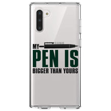 DistinctInk® Clear Shockproof Hybrid Case for Apple iPhone / Samsung Galaxy / Google Pixel - My Pen Is Bigger Than Yours