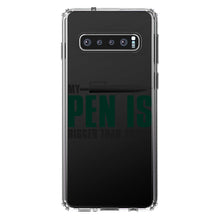DistinctInk® Clear Shockproof Hybrid Case for Apple iPhone / Samsung Galaxy / Google Pixel - My Pen Is Bigger Than Yours