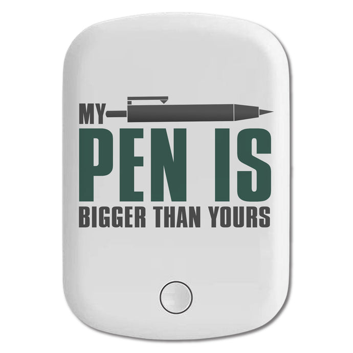 DistinctInk Magnetic Battery Pack, Wireless Portable Charger with USB-C Cable, Compatible with MagSafe iPhone 14 / 13 / 12 Series - My Pen Is Bigger Than Yours