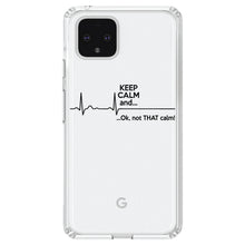 DistinctInk® Clear Shockproof Hybrid Case for Apple iPhone / Samsung Galaxy / Google Pixel - Keep Calm and…. Flatline