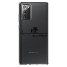 DistinctInk® Clear Shockproof Hybrid Case for Apple iPhone / Samsung Galaxy / Google Pixel - Keep Calm and…. Flatline