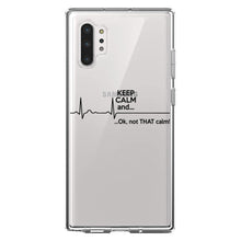 DistinctInk® Clear Shockproof Hybrid Case for Apple iPhone / Samsung Galaxy / Google Pixel - Keep Calm and…. Flatline