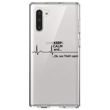 DistinctInk® Clear Shockproof Hybrid Case for Apple iPhone / Samsung Galaxy / Google Pixel - Keep Calm and…. Flatline