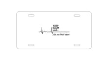 DistinctInk Custom Aluminum Decorative Vanity Front License Plate - Keep Calm and…. Flatline