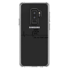 DistinctInk® Clear Shockproof Hybrid Case for Apple iPhone / Samsung Galaxy / Google Pixel - Keep Calm and…. Flatline