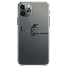 DistinctInk® Clear Shockproof Hybrid Case for Apple iPhone / Samsung Galaxy / Google Pixel - Keep Calm and…. Flatline