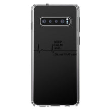 DistinctInk® Clear Shockproof Hybrid Case for Apple iPhone / Samsung Galaxy / Google Pixel - Keep Calm and…. Flatline