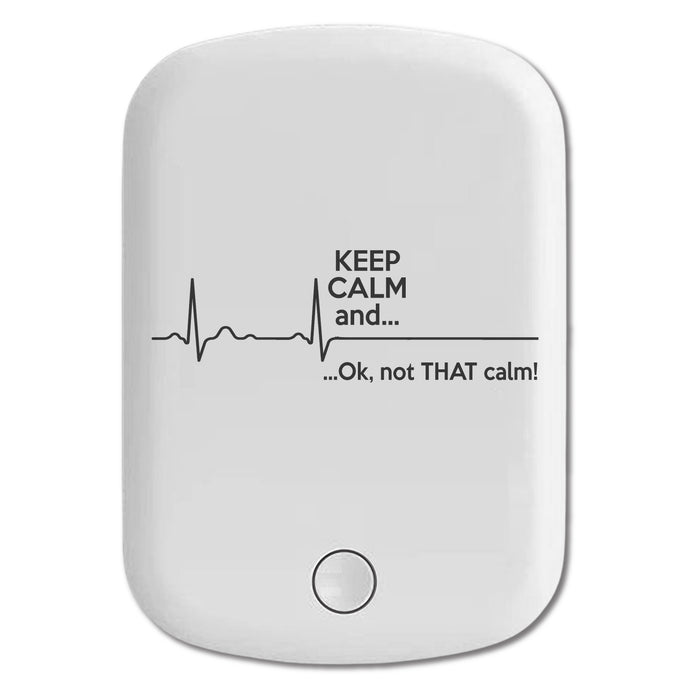 DistinctInk Magnetic Battery Pack, Wireless Portable Charger with USB-C Cable, Compatible with MagSafe iPhone 14 / 13 / 12 Series - Keep Calm and…. Flatline