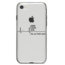 DistinctInk® Clear Shockproof Hybrid Case for Apple iPhone / Samsung Galaxy / Google Pixel - Keep Calm and…. Flatline