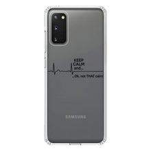 DistinctInk® Clear Shockproof Hybrid Case for Apple iPhone / Samsung Galaxy / Google Pixel - Keep Calm and…. Flatline