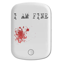 DistinctInk Magnetic Battery Pack, Wireless Portable Charger with USB-C Cable, Compatible with MagSafe iPhone 14 / 13 / 12 Series - I Am Fine - Blood Splatter