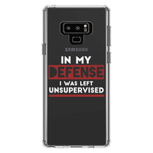 DistinctInk® Clear Shockproof Hybrid Case for Apple iPhone / Samsung Galaxy / Google Pixel - In My Defense, I Was Left Unsupervised