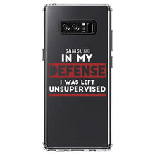 DistinctInk® Clear Shockproof Hybrid Case for Apple iPhone / Samsung Galaxy / Google Pixel - In My Defense, I Was Left Unsupervised
