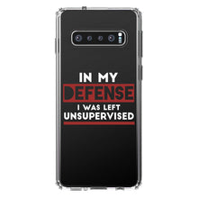DistinctInk® Clear Shockproof Hybrid Case for Apple iPhone / Samsung Galaxy / Google Pixel - In My Defense, I Was Left Unsupervised