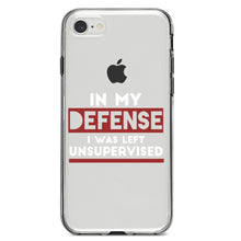 DistinctInk® Clear Shockproof Hybrid Case for Apple iPhone / Samsung Galaxy / Google Pixel - In My Defense, I Was Left Unsupervised