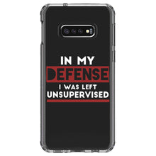 DistinctInk® Clear Shockproof Hybrid Case for Apple iPhone / Samsung Galaxy / Google Pixel - In My Defense, I Was Left Unsupervised