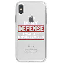 DistinctInk® Clear Shockproof Hybrid Case for Apple iPhone / Samsung Galaxy / Google Pixel - In My Defense, I Was Left Unsupervised