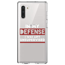 DistinctInk® Clear Shockproof Hybrid Case for Apple iPhone / Samsung Galaxy / Google Pixel - In My Defense, I Was Left Unsupervised