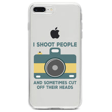 DistinctInk® Clear Shockproof Hybrid Case for Apple iPhone / Samsung Galaxy / Google Pixel - I Shoot People - Photography