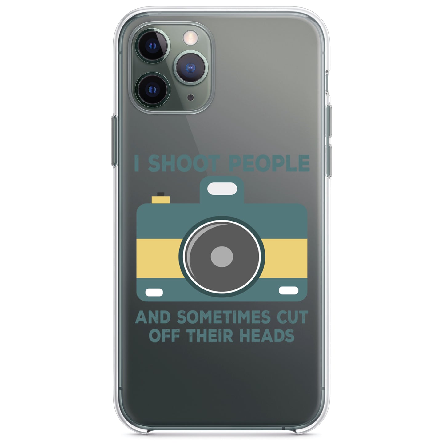 DistinctInk® Clear Shockproof Hybrid Case for Apple iPhone / Samsung Galaxy / Google Pixel - I Shoot People - Photography
