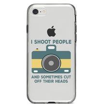 DistinctInk® Clear Shockproof Hybrid Case for Apple iPhone / Samsung Galaxy / Google Pixel - I Shoot People - Photography